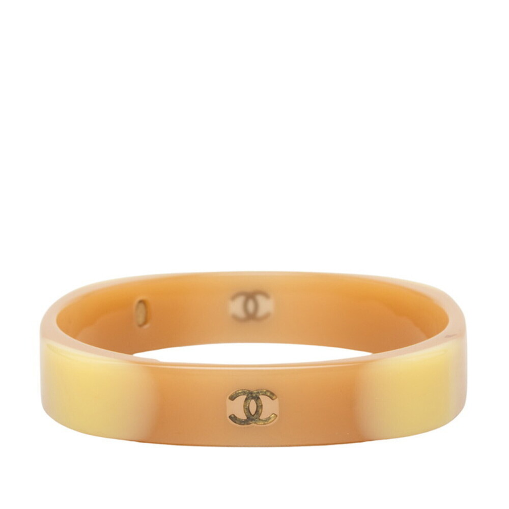 Chanel Coco Mark Bangle, Beige Plastic, Women's.